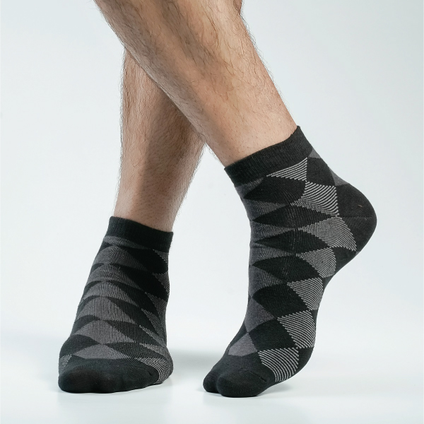 Black Color Formal Ankle Socks [speed-men-A-23bl]