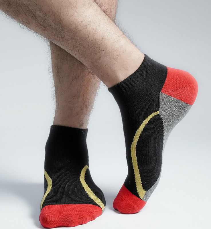 Black Color Casual Ankle Socks [mb139-men-A-02bl]