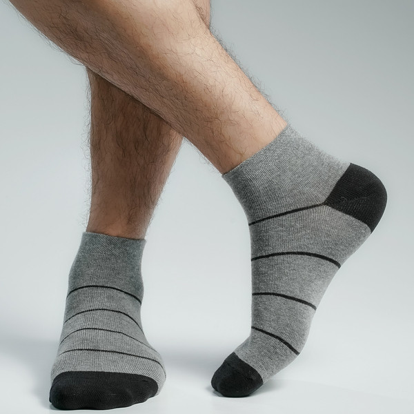 Ash Color Casual Ankle Socks [mb139-men-A-03as2]