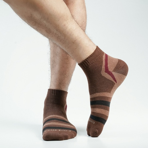 Chocolate Color Casual Ankle Socks [pzone-men-A-07ch]