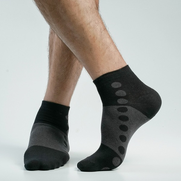Black Color Casual Ankle Socks [xclub-men-A-10bl]