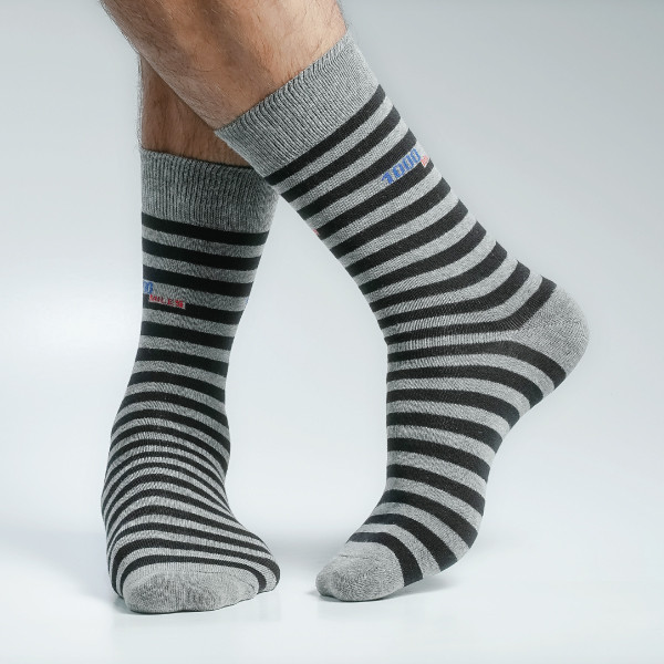Ash Color Casual Long Socks [stmiles-men-L-07as]