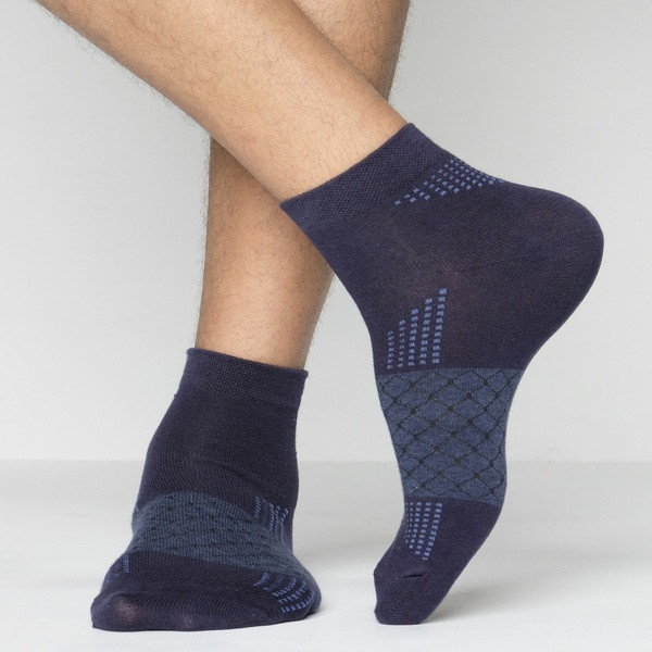 Navy Blue Color Casual Spun Polyester Socks [proman-men-A-01na]