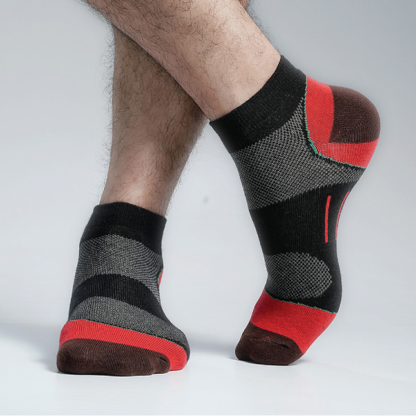 Black Color Casual Ankle Socks  [mb199-men-A-19bl]