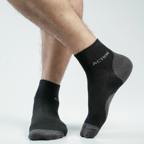 Black Color Casual Ankle Socks [action-men-A-13bl]