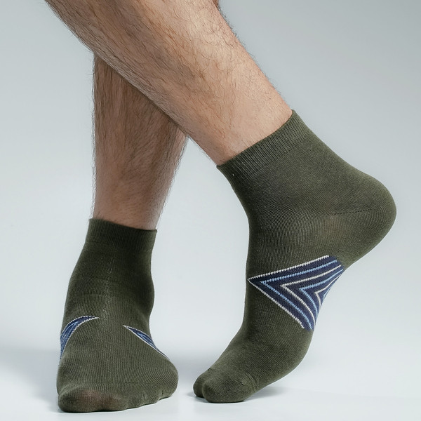 Olive Color Casual Ankle Socks [mb129-men-A-04ol]