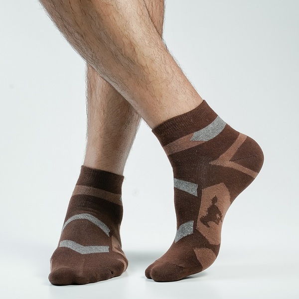 Chocolate Color Casual Ankle Socks [speed-men-A-15ch]