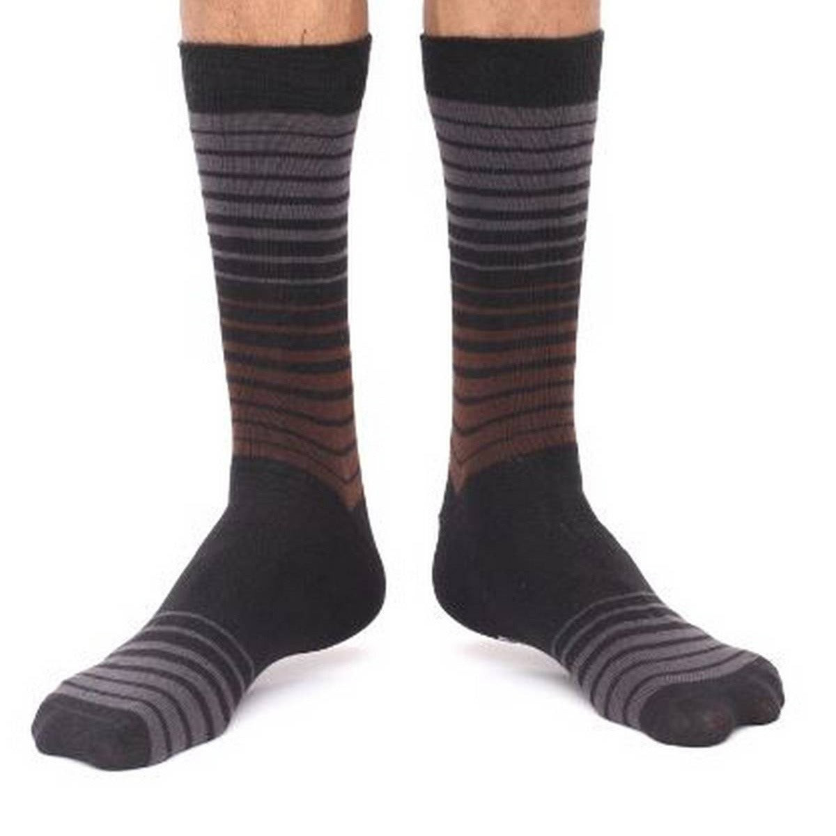 Black Color Casual Long Socks [soxy-men-L-05bl]