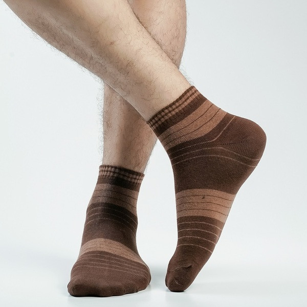 Chocolate Color Casual Ankle Socks [xclub-men-A-17ch]