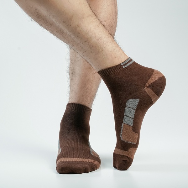 Chocolate Color Casual Ankle Socks [action-men-A-12ch]