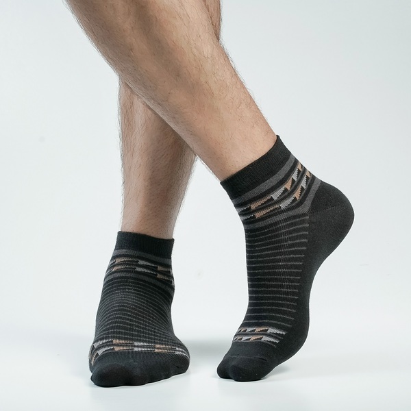 Black Color Casual Ankle Socks [action-men-A-25bl]