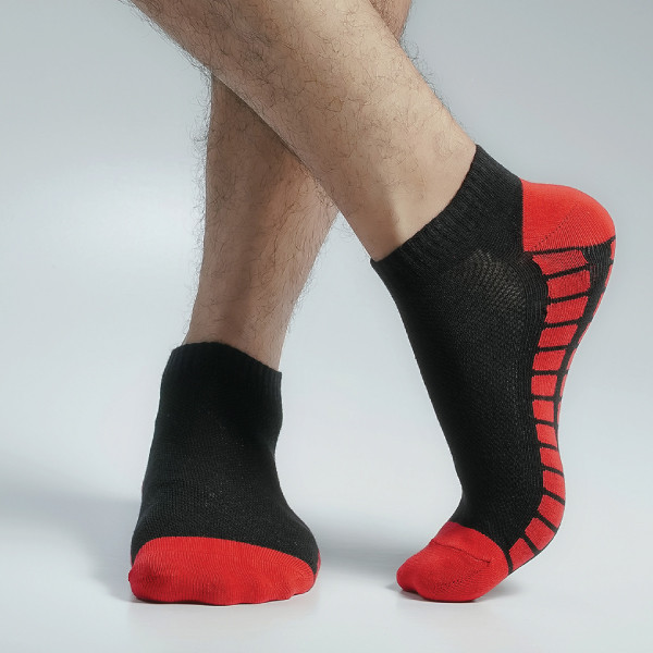 Black Color Casual Ankle Socks [mb179-men-A-25bl]