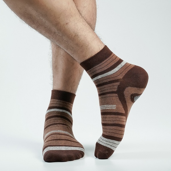 Chocolate Color Casual Ankle Socks [xclub-men-A-19ch]