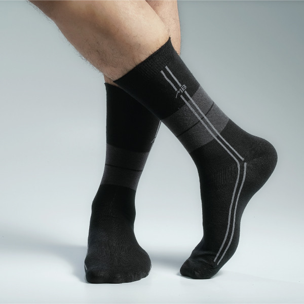 Black Color Premium Casual Long Socks [mb159-men-L-02bl]