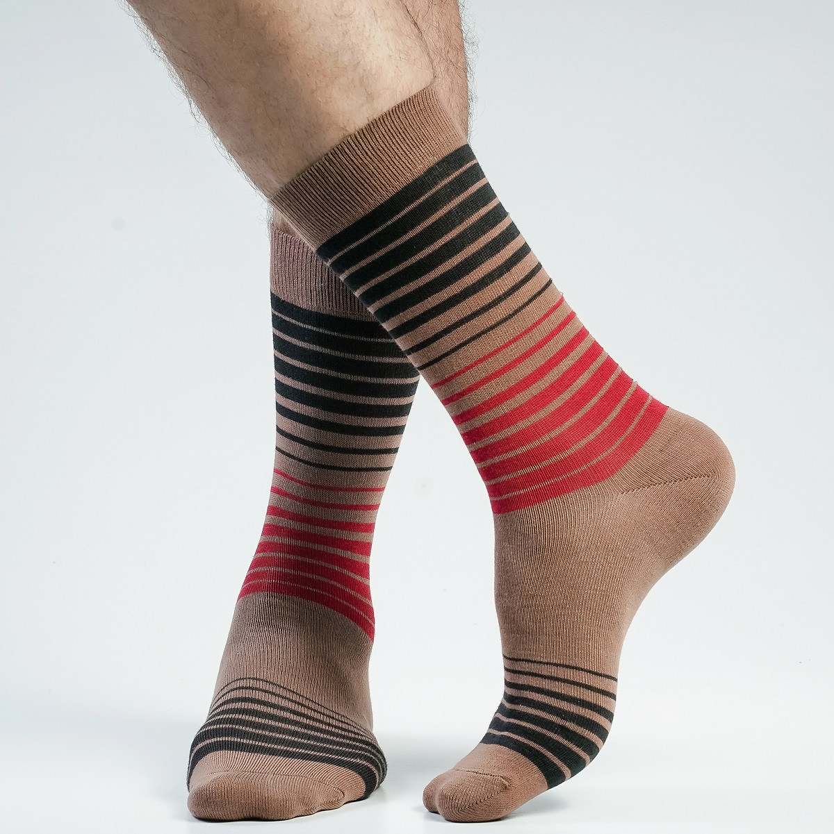 Brown Color Casual Long Socks [soxy-men-L-05br]