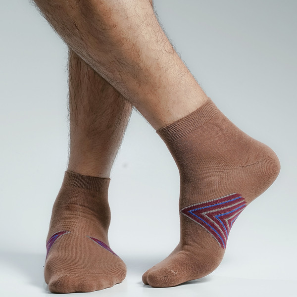 Brown Color Casual Ankle Socks [mb129-men-A-04br]