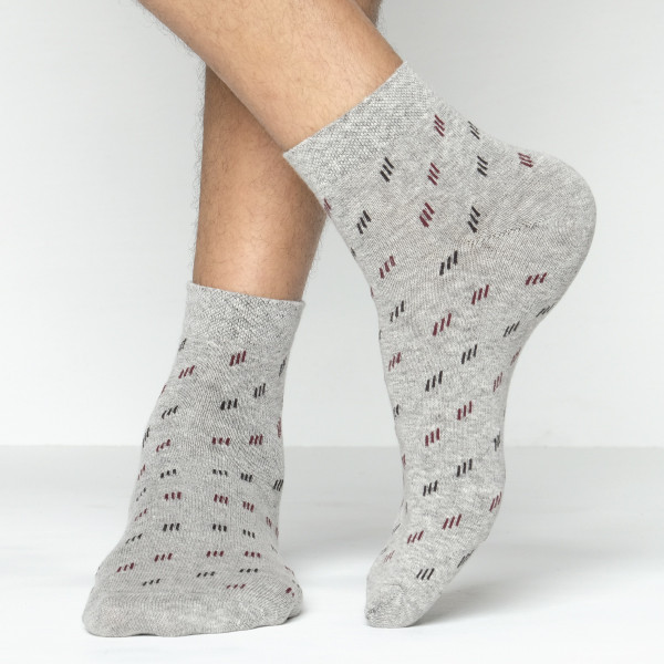 Ash Color Casual Spun Polyester Socks [sfeel-men-A-01as]