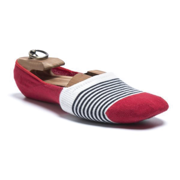 Red & White Casual Loafer Socks [No Show Socks_12]