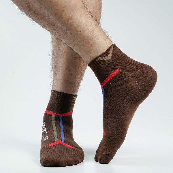 Chocolate Color Casual Ankle Socks [action-men-A-04ch]
