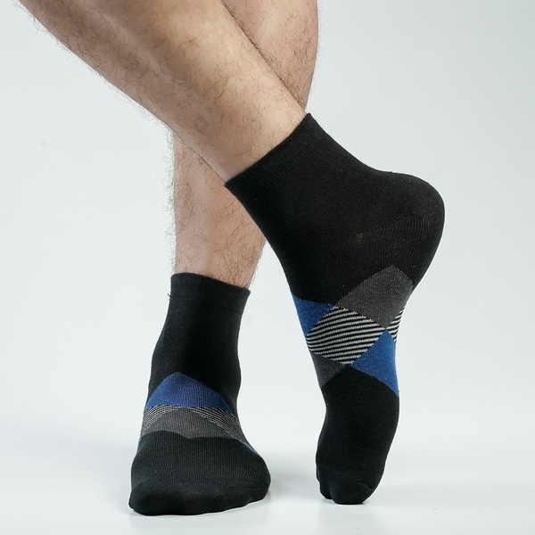 Black Color Formal Ankle Socks [bstar-men-A-23bl]