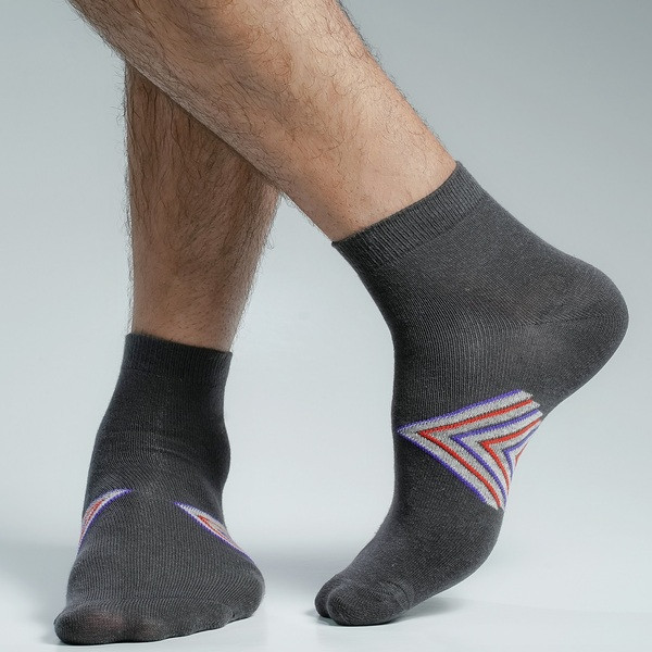 Charcoal Color Casual Ankle Socks [mb129-men-A-04chr]