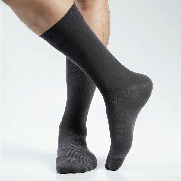 Charcoal Color Premium Formal Long Socks [mb159-men-L-06chr]