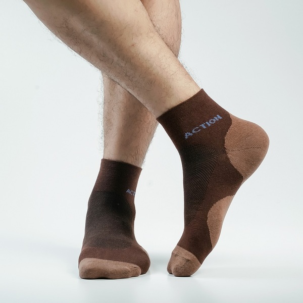 Chocolate Color Casual Ankle Socks [action-men-A-13ch]