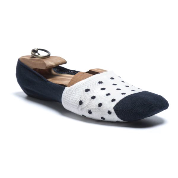 Navy Blue & White Color Loafer Socks [No Show Socks_08]
