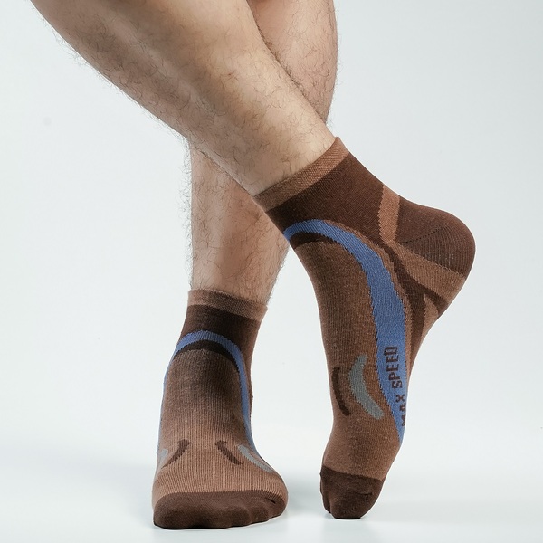 Chocolate Color Casual Ankle Socks [speed-men-A-14ch]