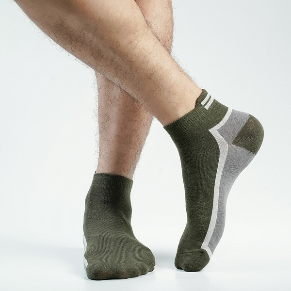 Olive Color Casual Ankle Socks [pzone-men-A-11ol]