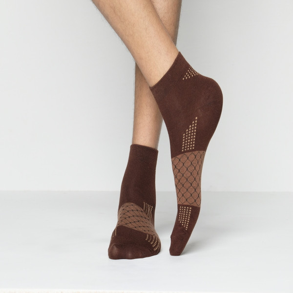 Chocolate Color Casual Spun Polyester Socks [proman-men-A-01ch]
