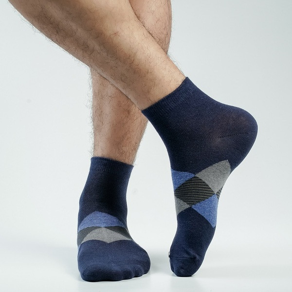Navy Blue Color Casual Cotton Socks [bstar-men-A-23na]