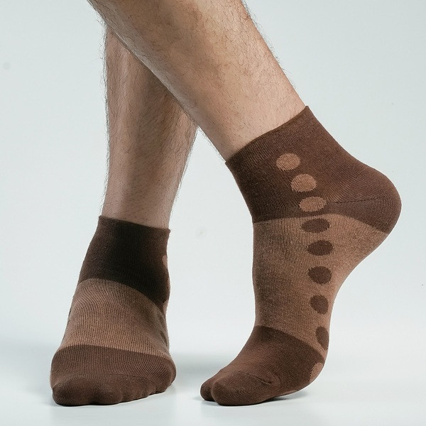 Chocolate Color Casual Ankle Socks [xclub-men-A-10ch]
