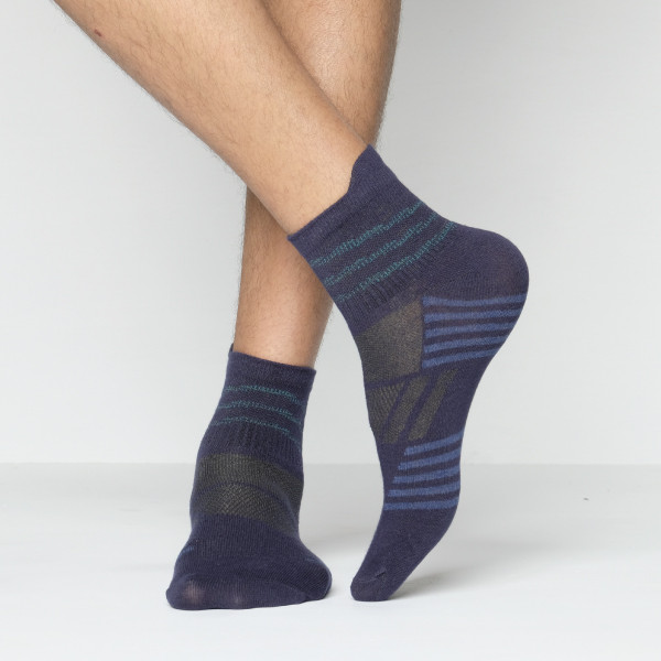 Navy Blue Color Casual Cotton Socks [mb219-men-A-02na]