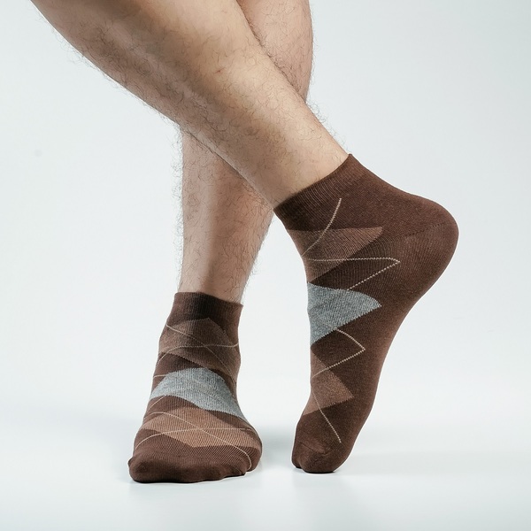 Chocolate Color Formal Ankle Socks [action-men-A-22ch]