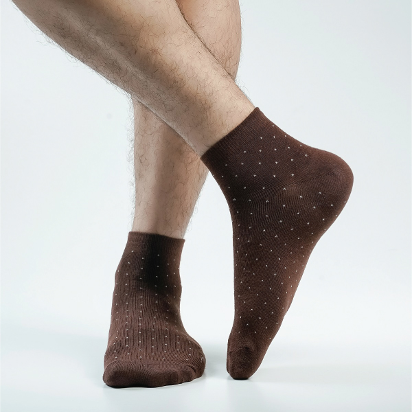 Chocolate Color Formal Ankle Socks [action-men-A-16ch]