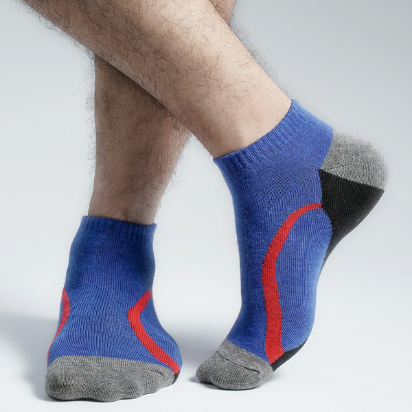Blue Color Casual Ankle Socks [mb139-men-A-02blue]