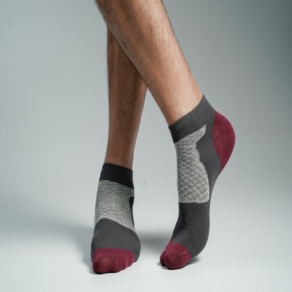 Charcoal Color Casual Ankle Socks [mb149-men-A-32chr]