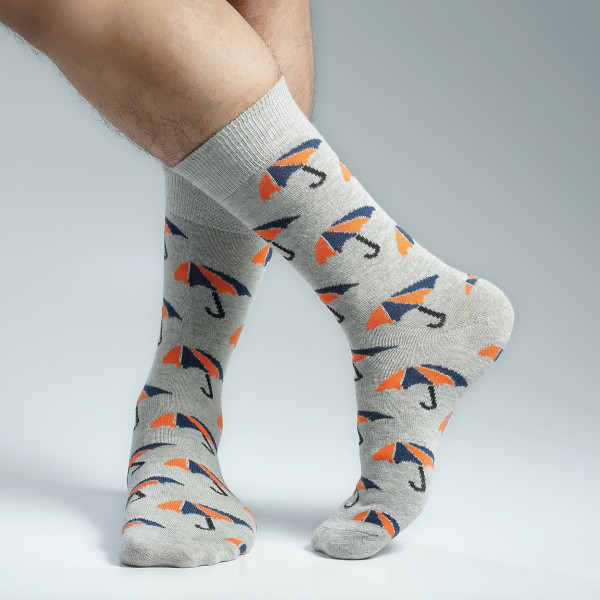 Ash Color Casual Socks [mb249-men-L-27as]