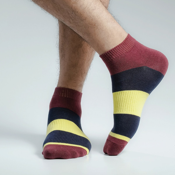 Maroon  Color Casual Cotton Socks [mb219-men-A-03mr]