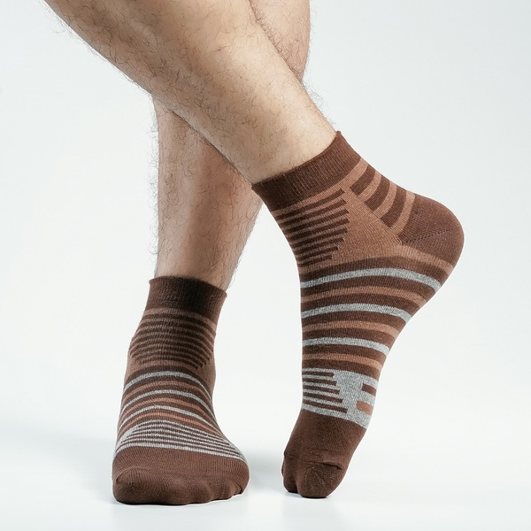 Chocolate Color Casual Ankle Socks [action-men-A-08ch]
