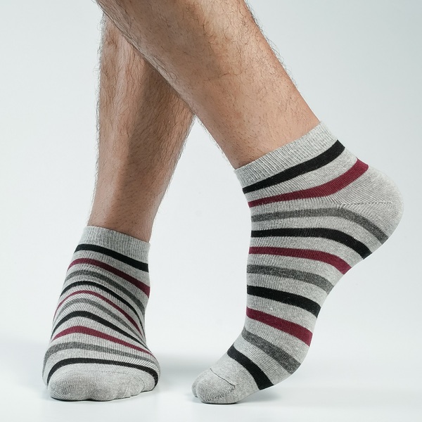 Ash Color Casual Ankle Socks [catstep-men-A-06as]