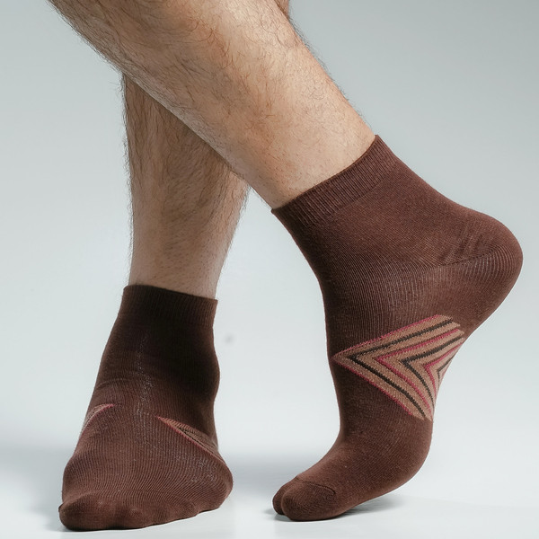 Chocolate Color Casual Ankle Socks [mb129-men-A-04ch]