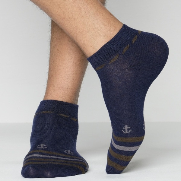 Navy Color Casual Spun Polyester Socks [proman-men-A-03na]