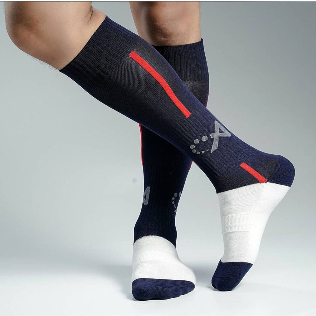 Navy Blue Color Premium Football Socks [mb349-men-football-02]