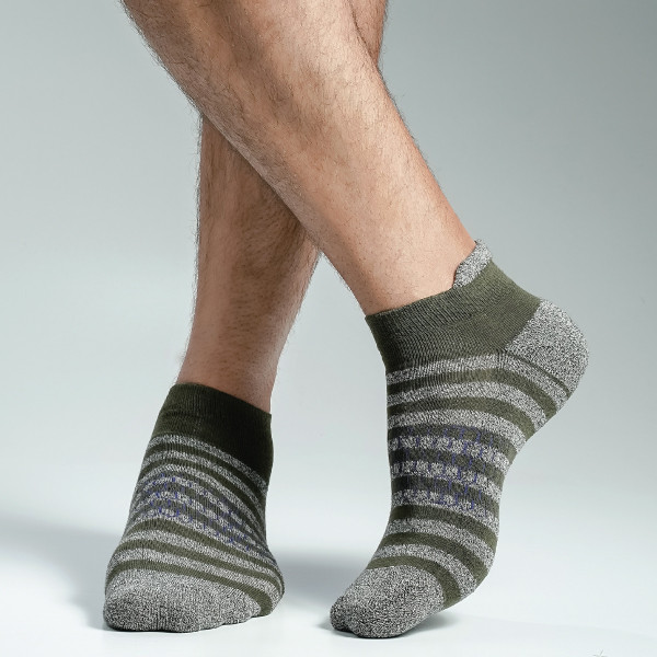 Olive Color Premium Half-Terry Sports Ankle Socks [spremium-men-A-01ol]