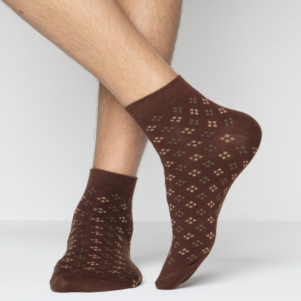 Chocolate Color Casual Spun  Polyester Socks [sinf-men-A-02ch]