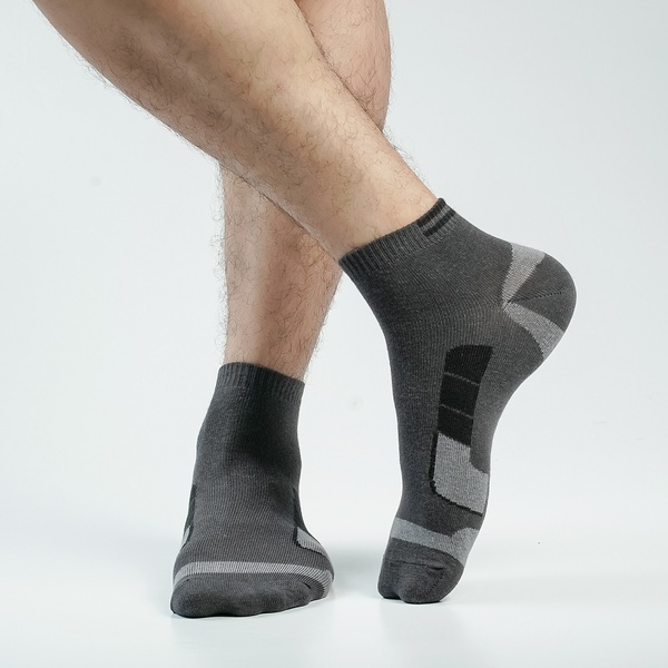 Charcoal Color Casual Ankle Socks [action-men-A-12chr]