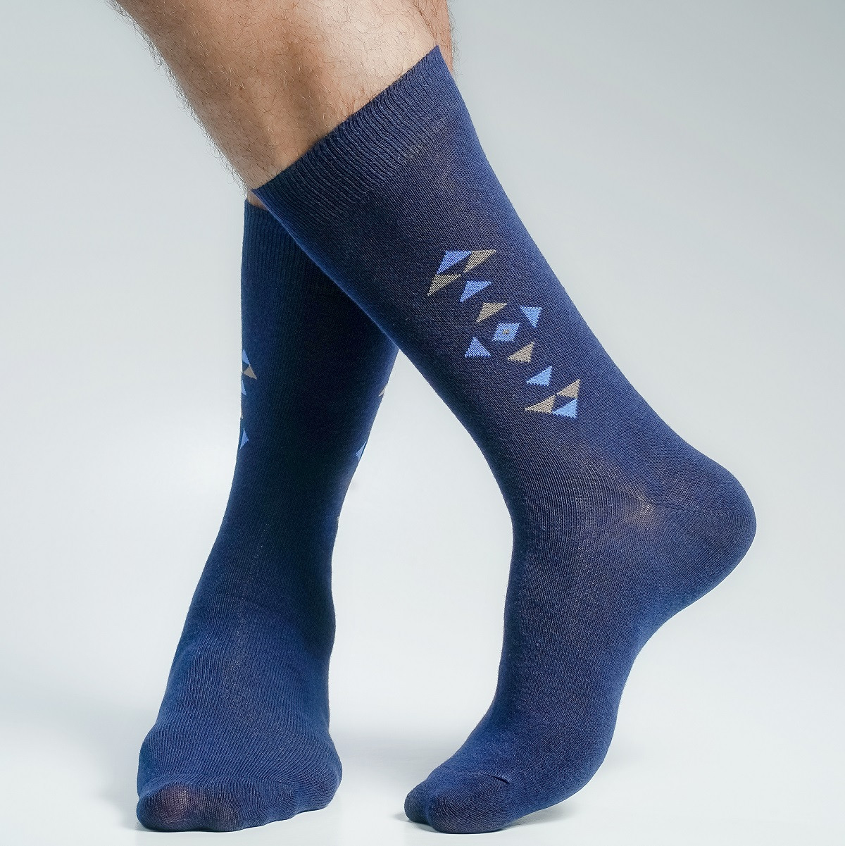 Navy Color Casual Long Socks  [swan-men-L-43na]