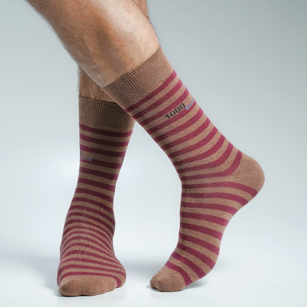 Brown Color Casual Long Socks [stmiles-men-L-07br]